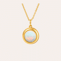 Personalized Photo Locket Necklace for Women – Custom Picture Pendant with Opal Jewelry Gift for Her