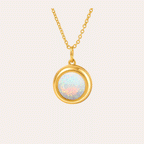 Personalized Photo Locket Necklace for Women – Custom Picture Pendant with Opal Jewelry Gift for Her