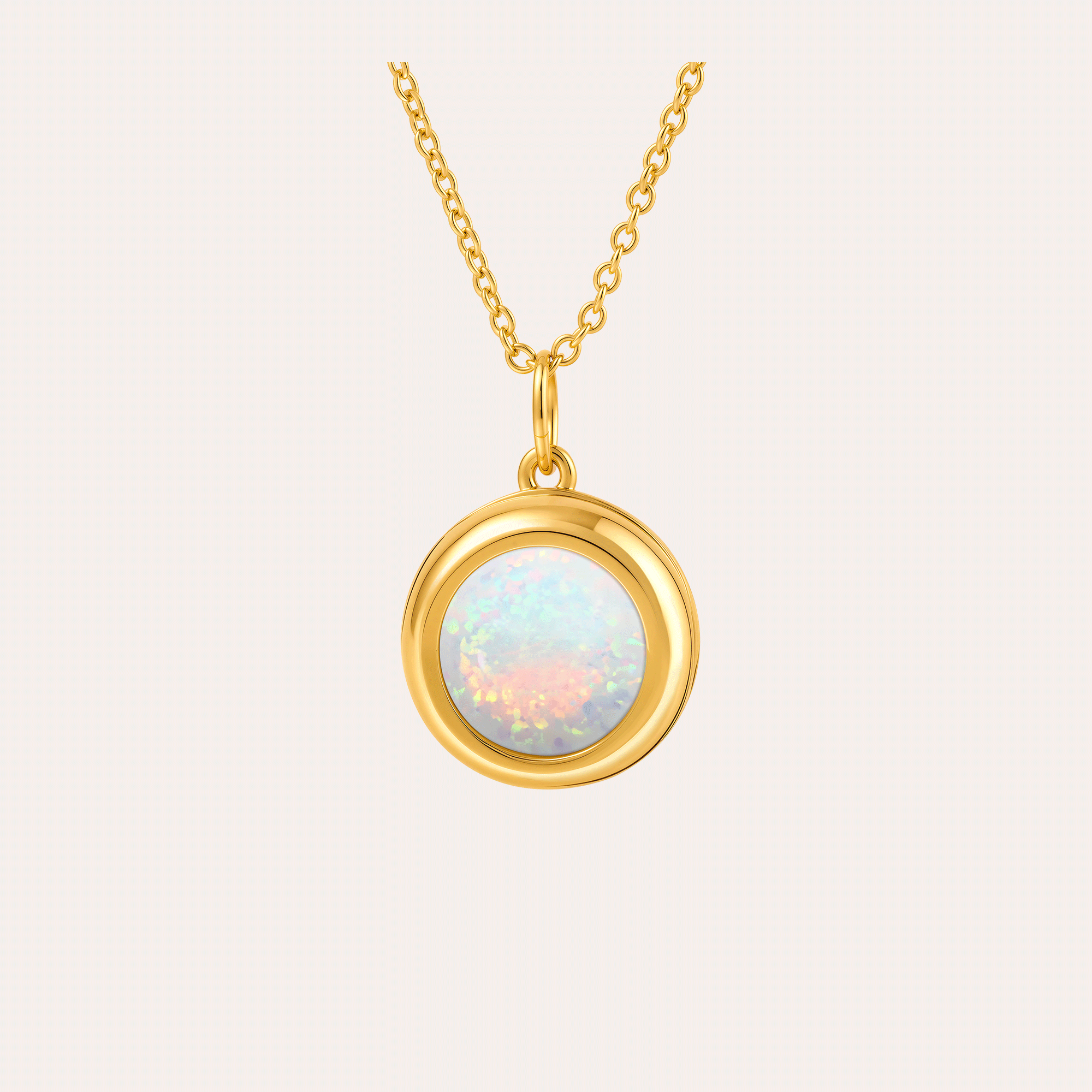 Personalized Photo Locket Necklace for Women – Custom Picture Pendant with Opal Jewelry Gift for Her