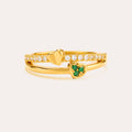 Personalized Birthstone Heart Ring for Women – Dainty Gold-Tone CZ Jewelry Anniversary Gift for Her