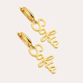 Personalized Name Dangle Earrings for Women – Custom Script Word Earrings Multiple Fonts Birthday Gift for Her