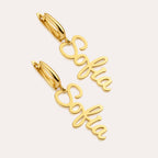 Personalized Name Dangle Earrings for Women – Custom Script Word Earrings Multiple Fonts Birthday Gift for Her
