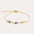 Personalized Teardrop Birthstone Bracelet for Women – Custom 1–4 Stones Bracelet Gift for Her