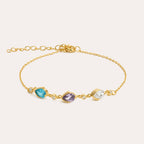 Personalized Teardrop Birthstone Bracelet for Women – Custom 1–4 Stones Bracelet Gift for Her