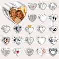 Custom Photo Heart Charm Bead for Bracelets – Multiple Designs, European Bead Fit Gift for Her