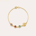 Personalized Birthstone Birth Flower Bracelet for Women – Custom CZ Charm Bracelet Gift for Her