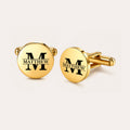 Personalized Round Cufflinks for Men – Custom Name Initial Cufflinks Gift for Him