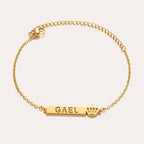 Personalized Crown Name Bracelet for Women – Custom Nameplate Bracelet Gift for Her