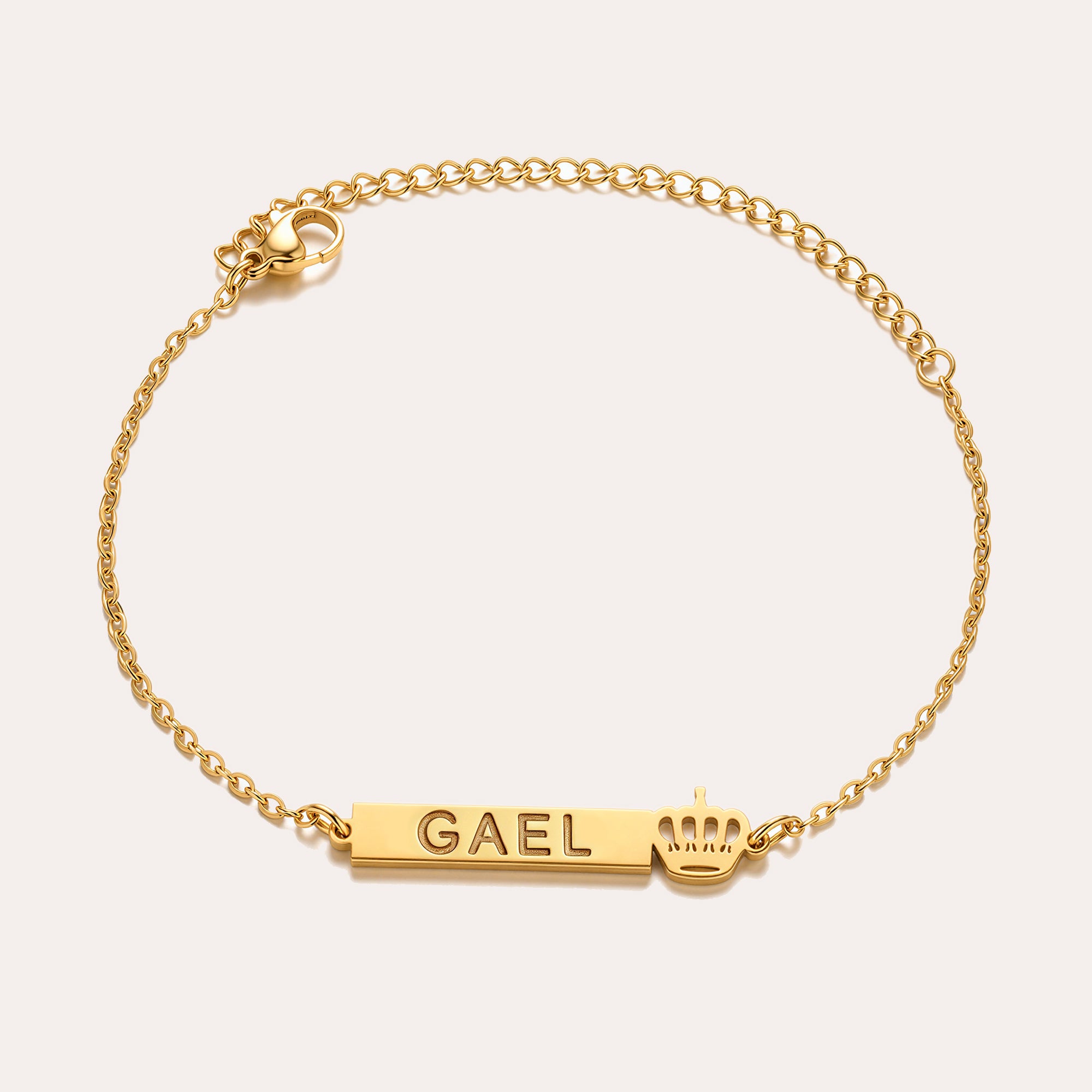 Personalized Crown Name Bracelet for Women – Custom Nameplate Bracelet Gift for Her