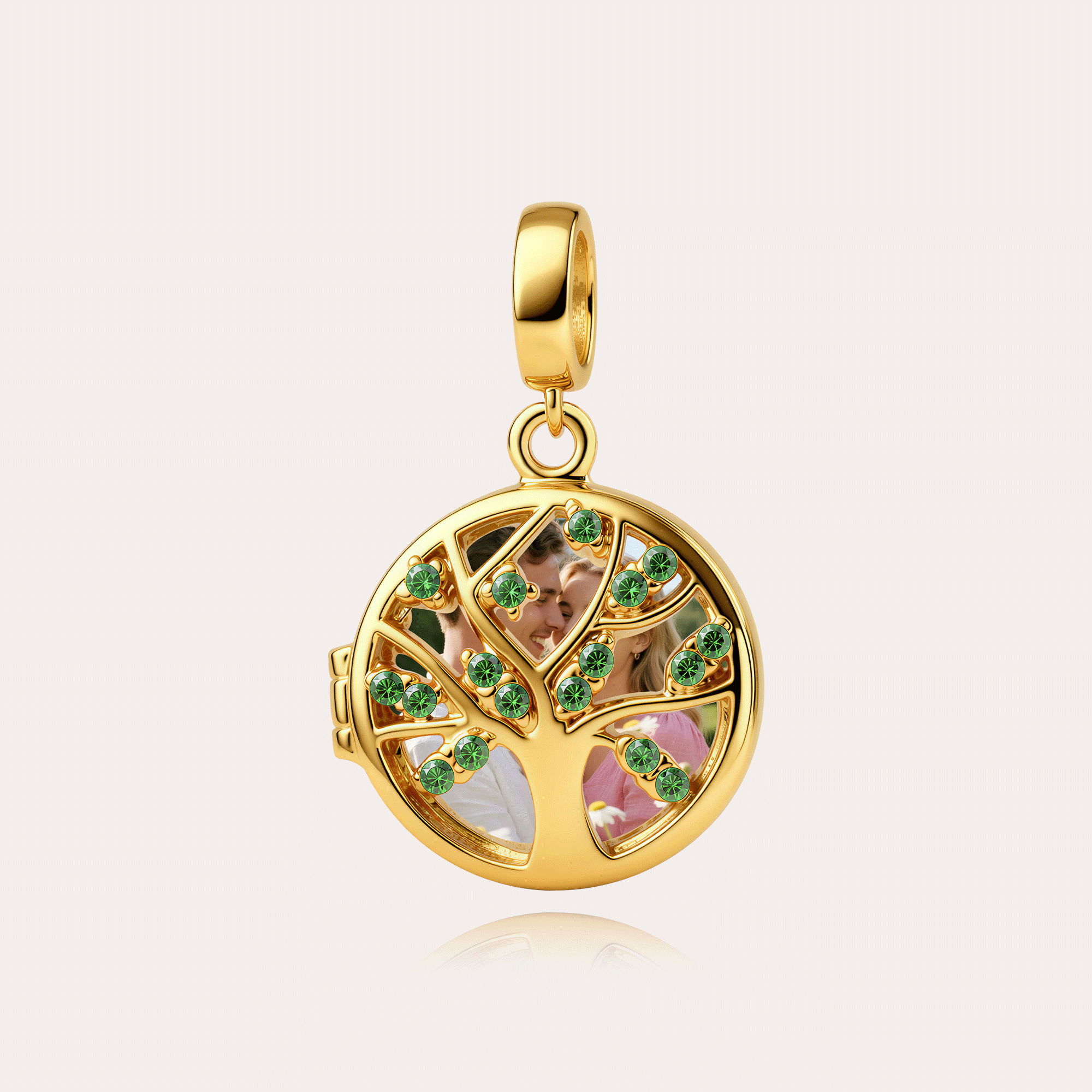 Custom Photo & Engraved Text Tree of Life Locket Pendant – Personalized Picture Charm Gift for Her