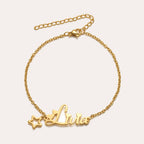 Personalized Script Name Bracelet with Star Charm for Women – Custom Nameplate Bracelet Gift for Her