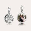 Custom Photo Love Forever Dangle Charm Bead with Pavé CZ – Personalized Picture European Bead Gift for Her