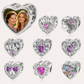Custom Photo Heart Charm Bead for Bracelets – Multiple Fixed Designs European Bead Gift for Her