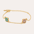Personalized Four Leaf Clover Birthstone Bracelet for Women – Custom Family Bracelet Gift for Her