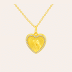 Personalized Heart Photo Locket Necklace for Women – Custom Picture CZ Embossed Pendant Gift for Her