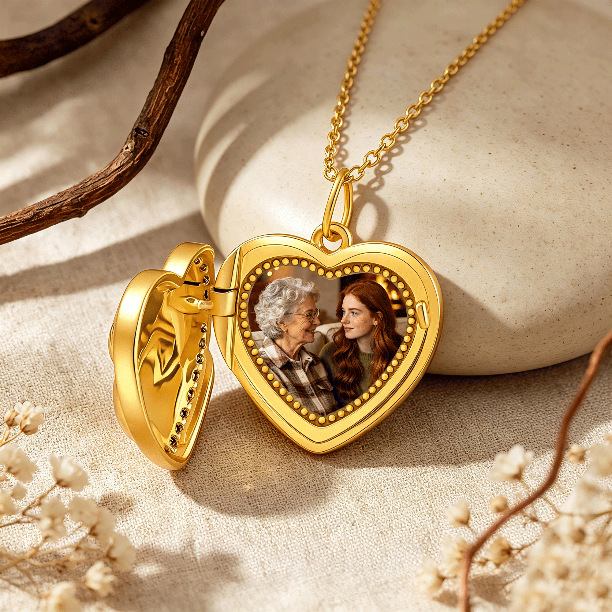 Personalized Heart Photo Locket Necklace for Women – Custom Picture CZ Embossed Pendant Gift for Her