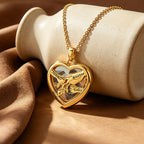 Personalized Heart Photo Locket Necklace for Women – Custom Family Tree Names Engraved Pendant Gift for Her