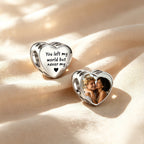 Custom Photo & Engraved Text Heart Charm Bead – Personalized Memory Charm for Bracelet, Gift for Her