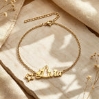Personalized Script Name Bracelet with Star Charm for Women – Custom Nameplate Bracelet Gift for Her