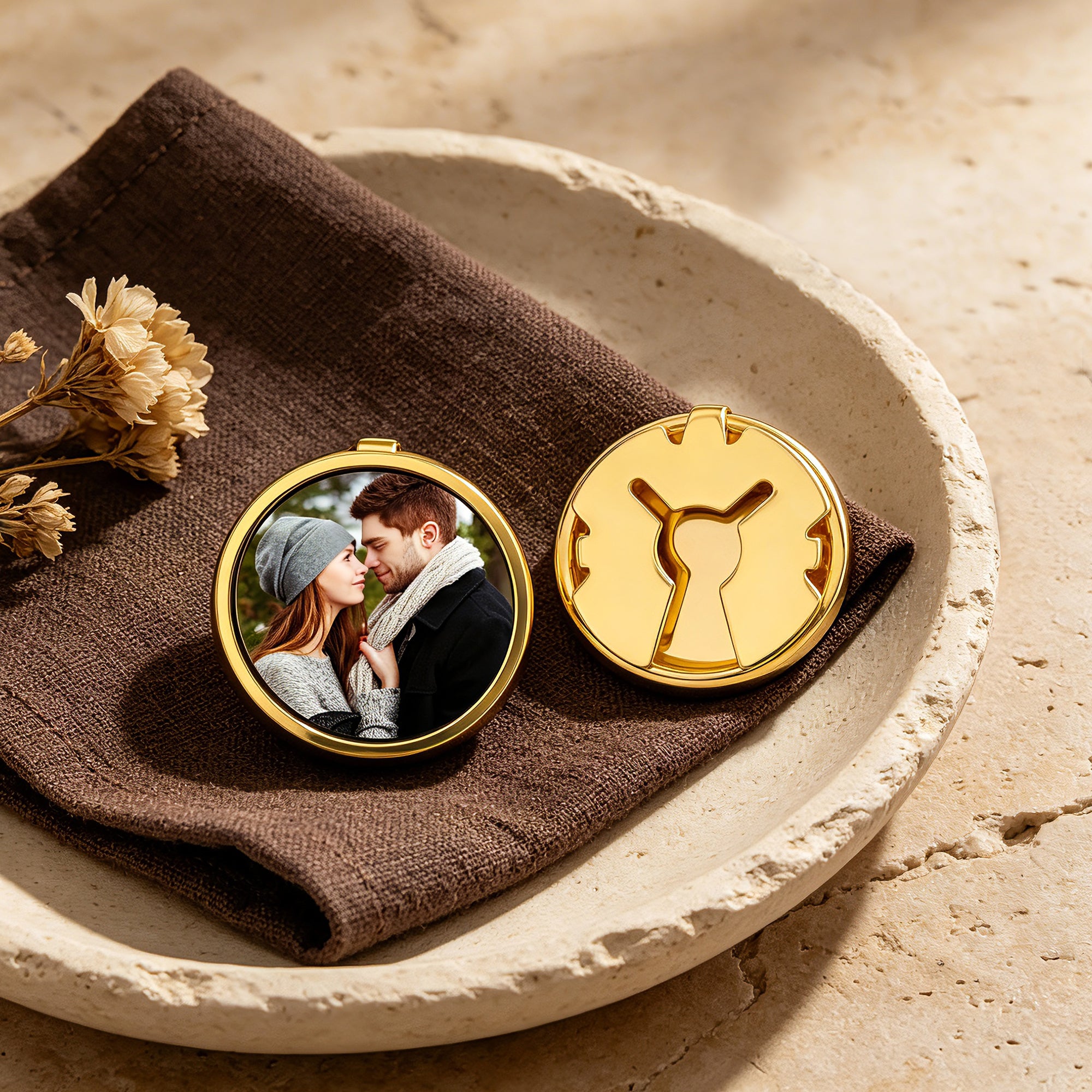 Personalized Photo Cufflinks for Men – Custom Picture Round Cufflinks Wedding Anniversary Gift for Him