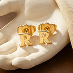 Personalized Initial Letter Stud Earrings for Women – Custom A-Z Alphabet Studs Birthday Gift for Her