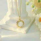 Personalized Photo Locket Necklace for Women – Custom Picture Pendant with Opal Jewelry Gift for Her