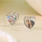 Custom Photo Heart Charm | Sparkling CZ Bead for Pandora Bracelets