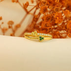 Personalized Birthstone Heart Ring for Women – Dainty Gold-Tone CZ Jewelry Anniversary Gift for Her