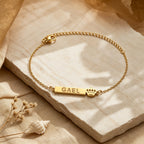 Personalized Crown Name Bracelet for Women – Custom Nameplate Bracelet Gift for Her