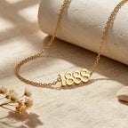 Personalized Old English Number Name Bracelet for Women – Custom Nameplate Bracelet Gift for Her