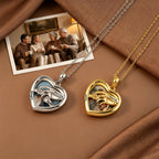 Personalized Heart Photo Locket Necklace for Women – Custom Family Tree Names Engraved Pendant Gift for Her
