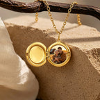 Personalized Round Photo Locket Necklace for Women – Custom Picture Initial Pendant Gift for Her