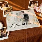 Custom Linen Wedding Guest Book for Couples – UV Printed Photo & Names, 12 Design Options Gift for Couple