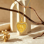 Personalized Heart Photo Locket Necklace for Women – Custom Picture CZ Embossed Pendant Gift for Her