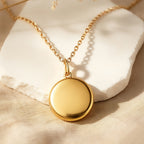 Personalized Round Photo Locket Necklace for Women – Custom Picture Initial Pendant Gift for Her