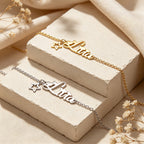 Personalized Script Name Bracelet with Star Charm for Women – Custom Nameplate Bracelet Gift for Her