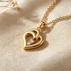 Personalized Birthstone Heart Name Necklace for Women – Custom 3 CZ Stones Family Pendant Gift for Her