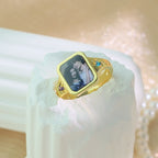 Personalized Photo Birthstone Ring for Women – Custom Picture CZ Forever Love Anniversary Gift for Her