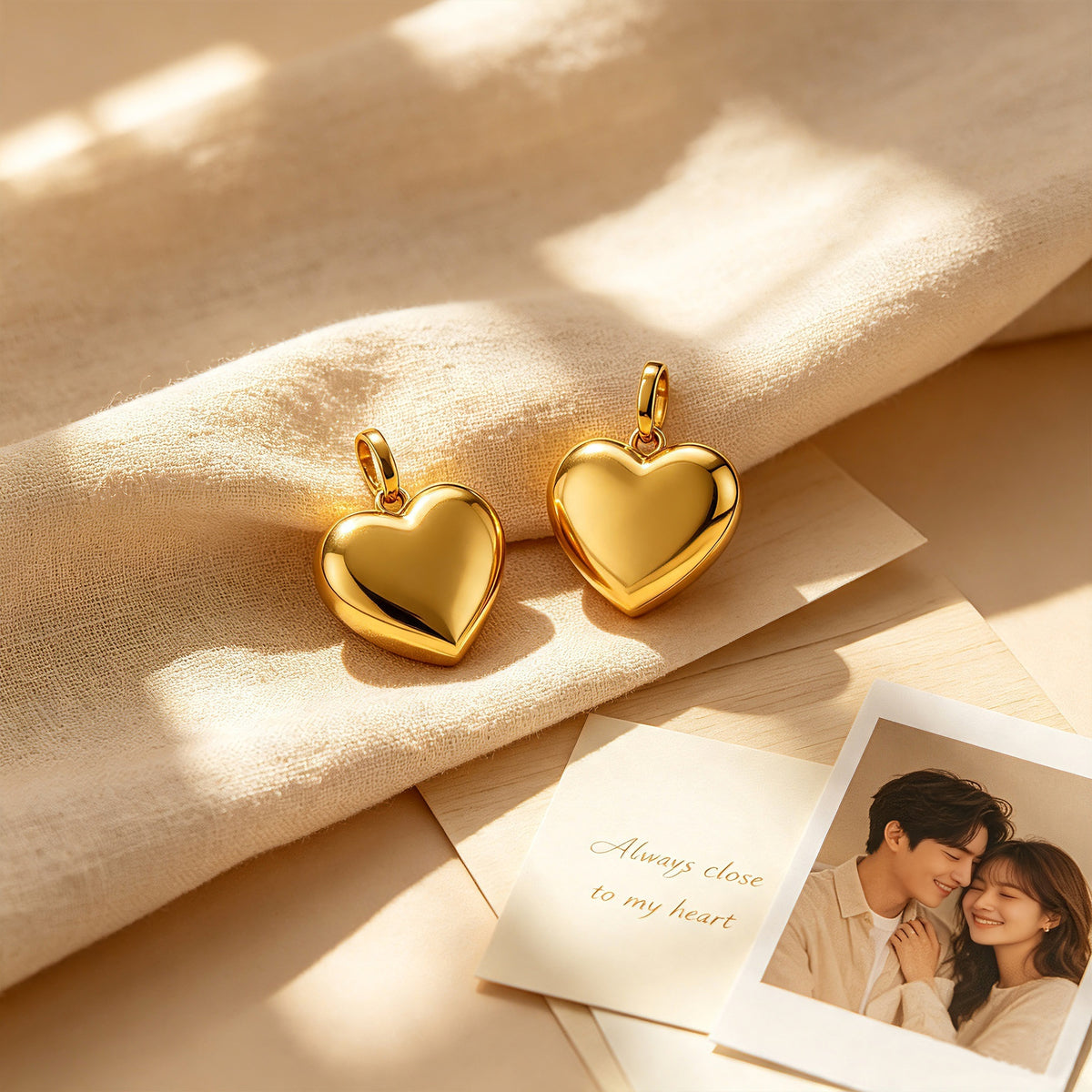 Custom Photo & Engraved Text Heart Locket Pendant – Personalized Picture Charm Gift for Her