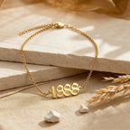 Personalized Old English Number Name Bracelet for Women – Custom Nameplate Bracelet Gift for Her