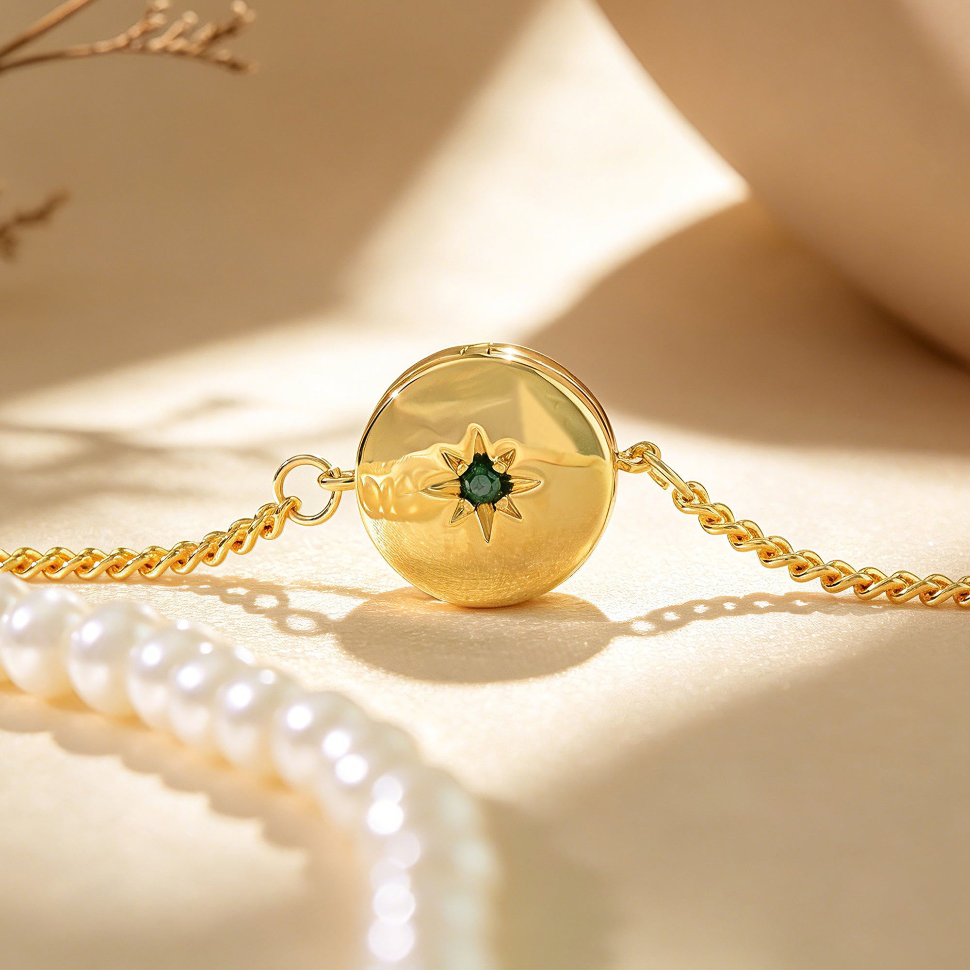 Personalized Photo Locket Bracelet with Birthstone CZ – Custom Picture Bracelet Gift for Her