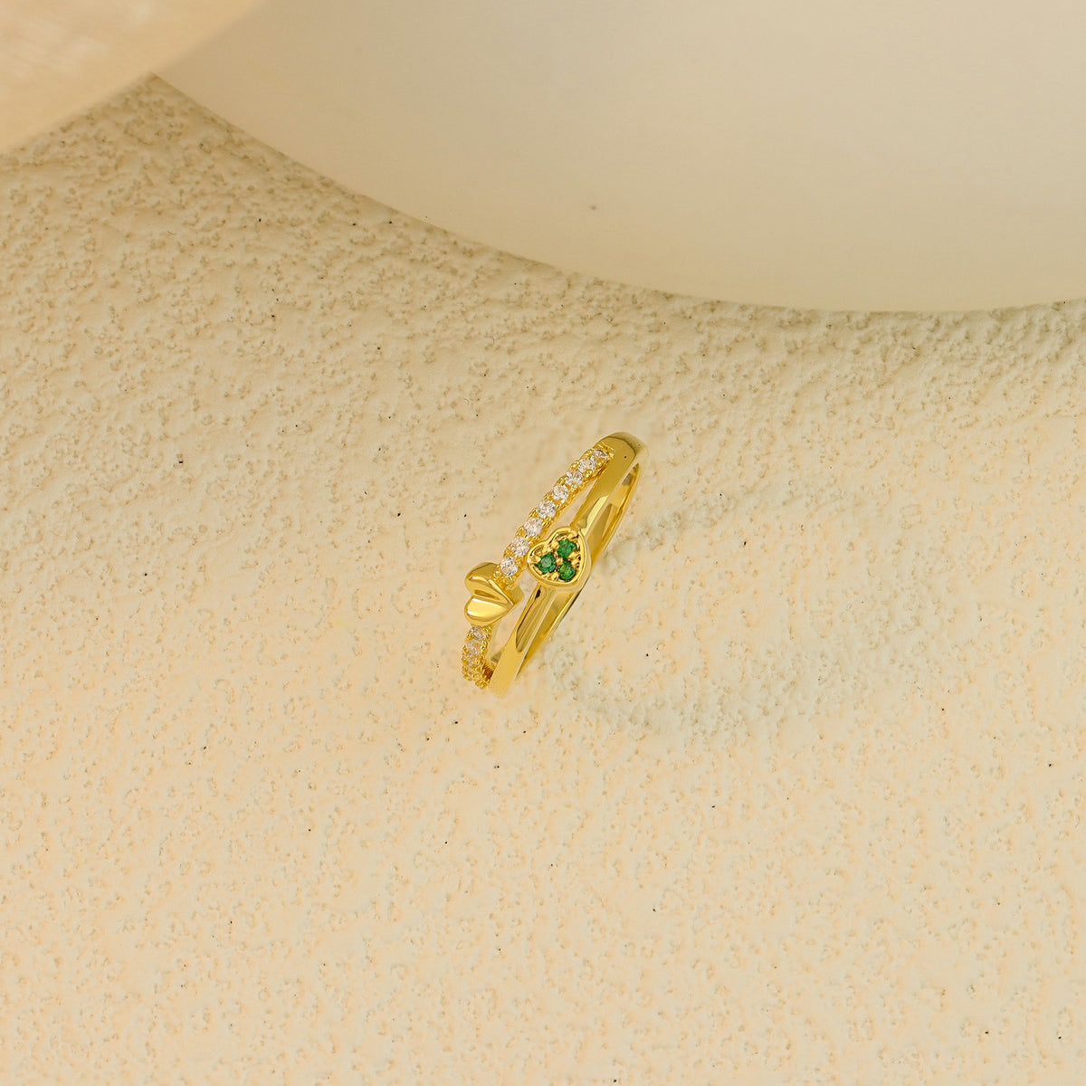 Personalized Birthstone Heart Ring for Women – Dainty Gold-Tone CZ Jewelry Anniversary Gift for Her
