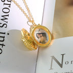 Personalized Oval Photo Locket Necklace for Women – Custom Picture Embossed Pendant Gift for Her