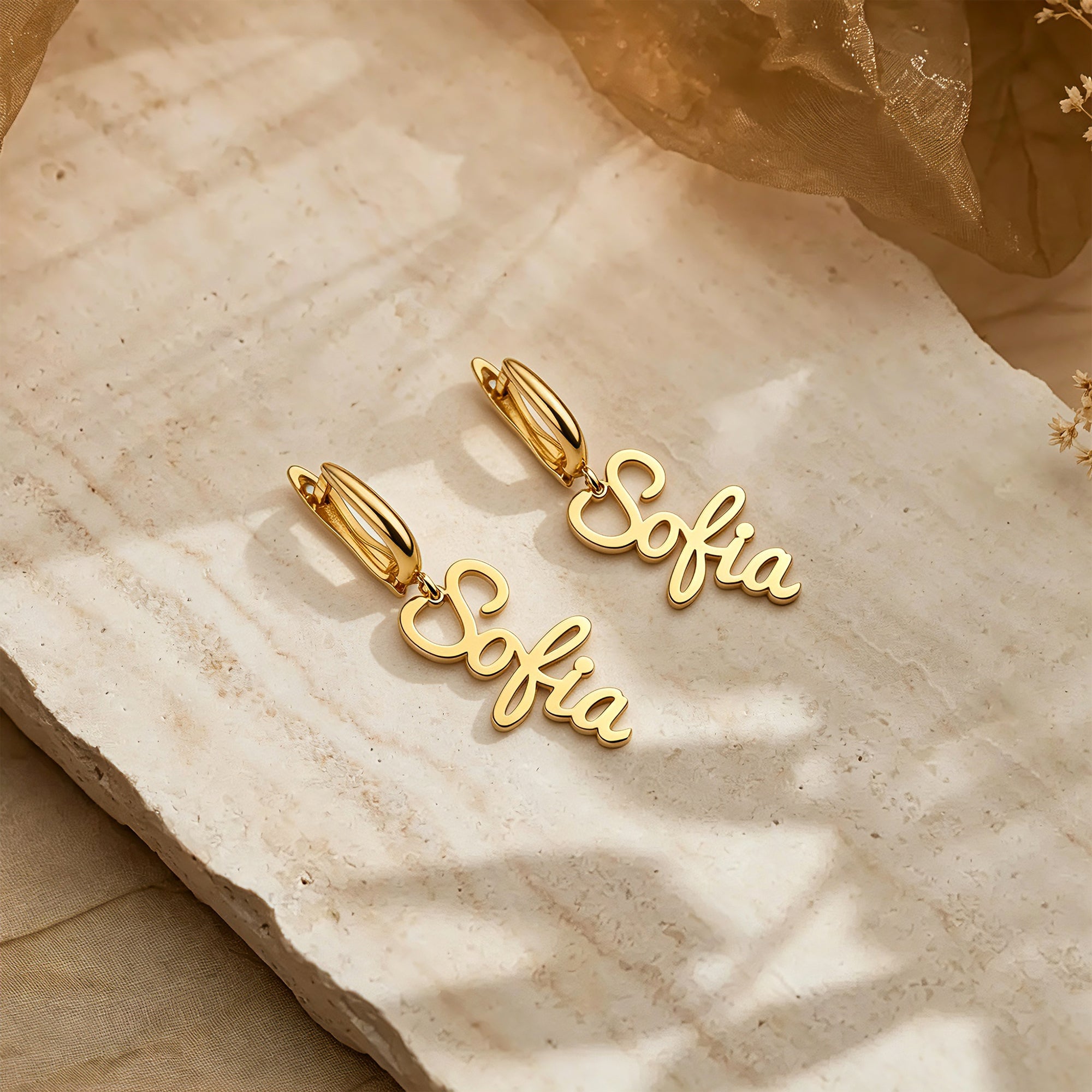 Personalized Name Dangle Earrings for Women – Custom Script Word Earrings Multiple Fonts Birthday Gift for Her