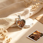 Custom Photo Heart Dangle Charm Bead with CZ Halo & Pink Heart – Personalized Picture European Bead Gift for Her