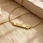 Personalized Crown Name Bracelet for Women – Custom Nameplate Bracelet Gift for Her
