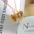 Personalized Heart Photo Locket Necklace for Women – Custom Picture CZ Embossed Pendant Gift for Her