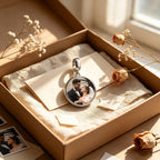 Custom Photo Love Forever Dangle Charm Bead with Pavé CZ – Personalized Picture European Bead Gift for Her