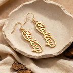 Personalized Name Drop Earrings for Women – Custom Script Oval Dangle Earrings Birthday Gift for Her