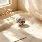 Custom Photo Heart Charm Bead with Dog Silhouette, Bone & Heart-Cut CZ – Pet Memorial European Bead Gift for Her